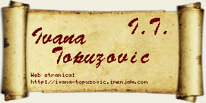 Ivana Topuzović vizit kartica